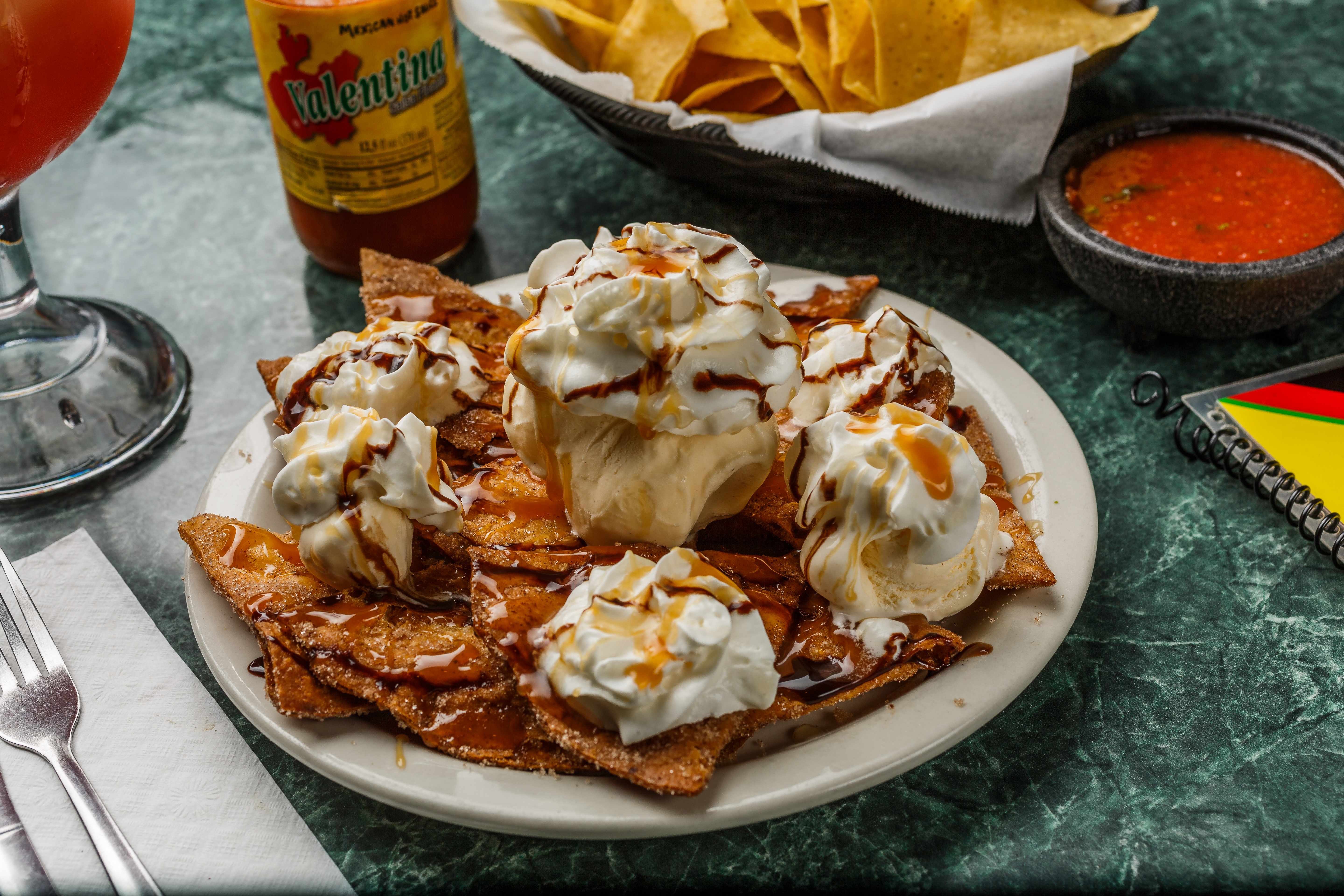 El Sombrero White Cheese Queso Dessert Nachos Longview Texas Mexican Restaurant Food Taco Fajitas